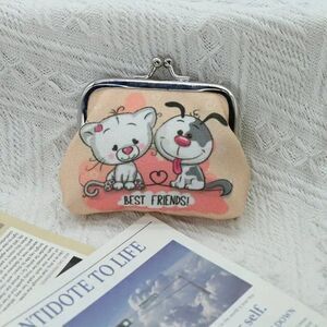 Set of 2 Dog Best Friends Kiss-Lock Coin Purse 3.15in x 2.76in
